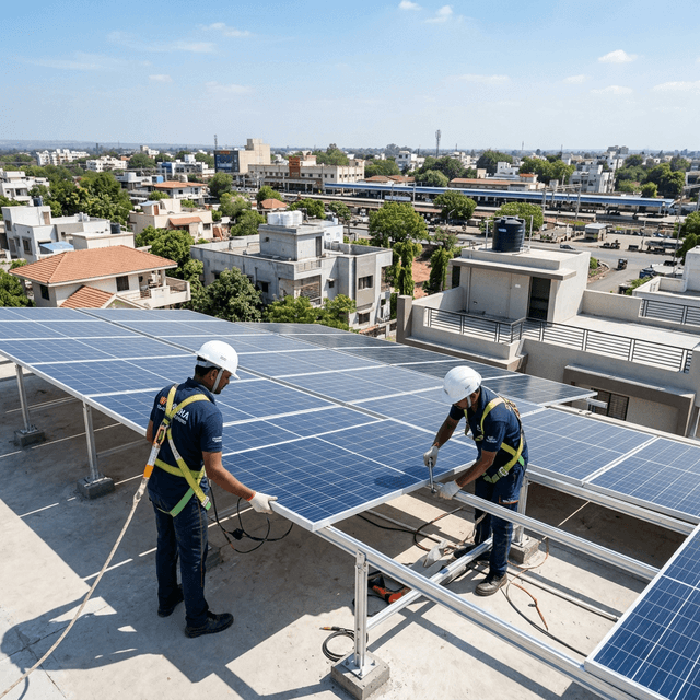 Professional solar panel installation in Wardha by Clean Solar team